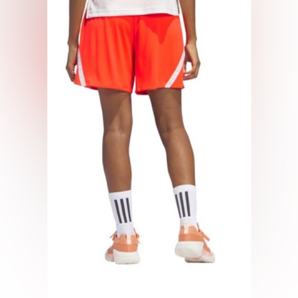Adidas Women’s Select Basketball Drawstring Shorts Solar Red - Picture 2 of 7